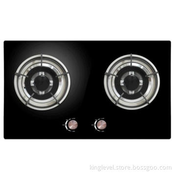 2 Burners Glass Panel Built-in Gas Stove